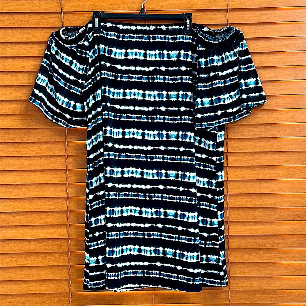 Tie dye off shoulder dress